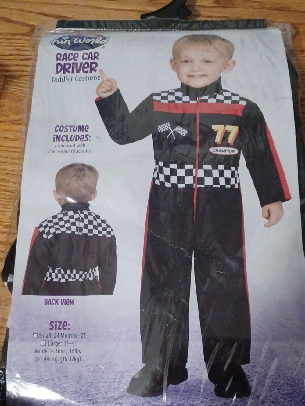 Fun World Toddler Race Car Driver Costume - Black & Red